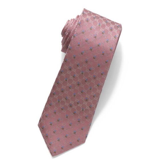 GUCCI Rose Men's Made In Italy Designer Silk Tie - Picture 1 of 1